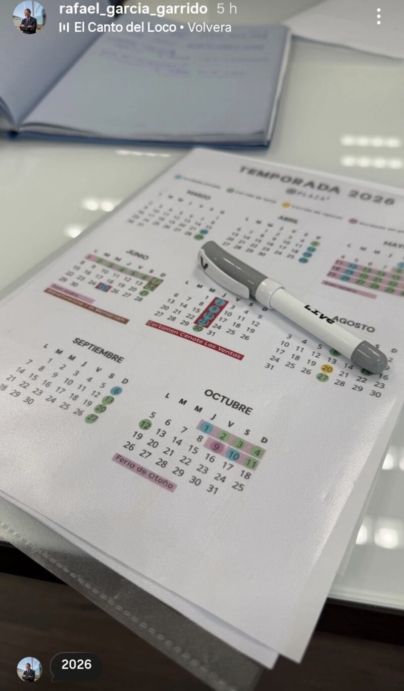 Calendario taurino 2026 en Las Ventas