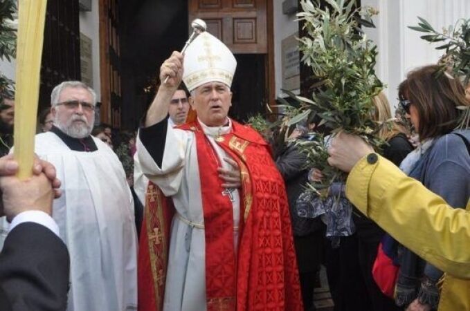 El obispo de Cádiz y Ceuta, Rafael Zornoza, el pasado Domingo de Ramos en Ceuta