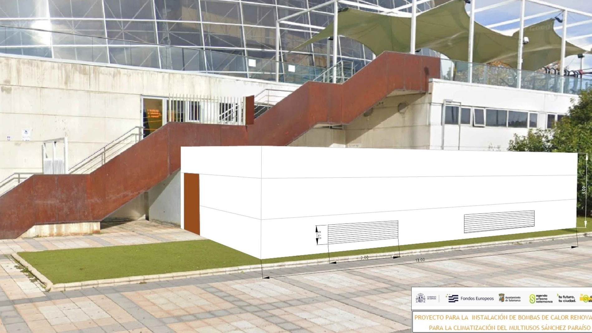 Infografía de la climatización del Multiusos Sánchez Paraiso