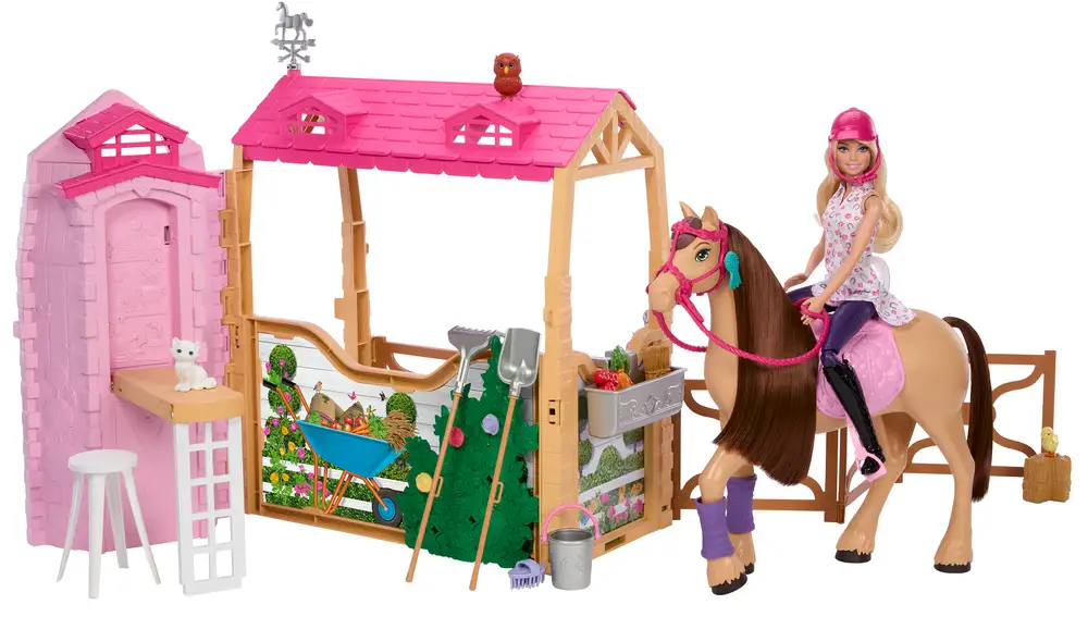Barbie con caballo y establo