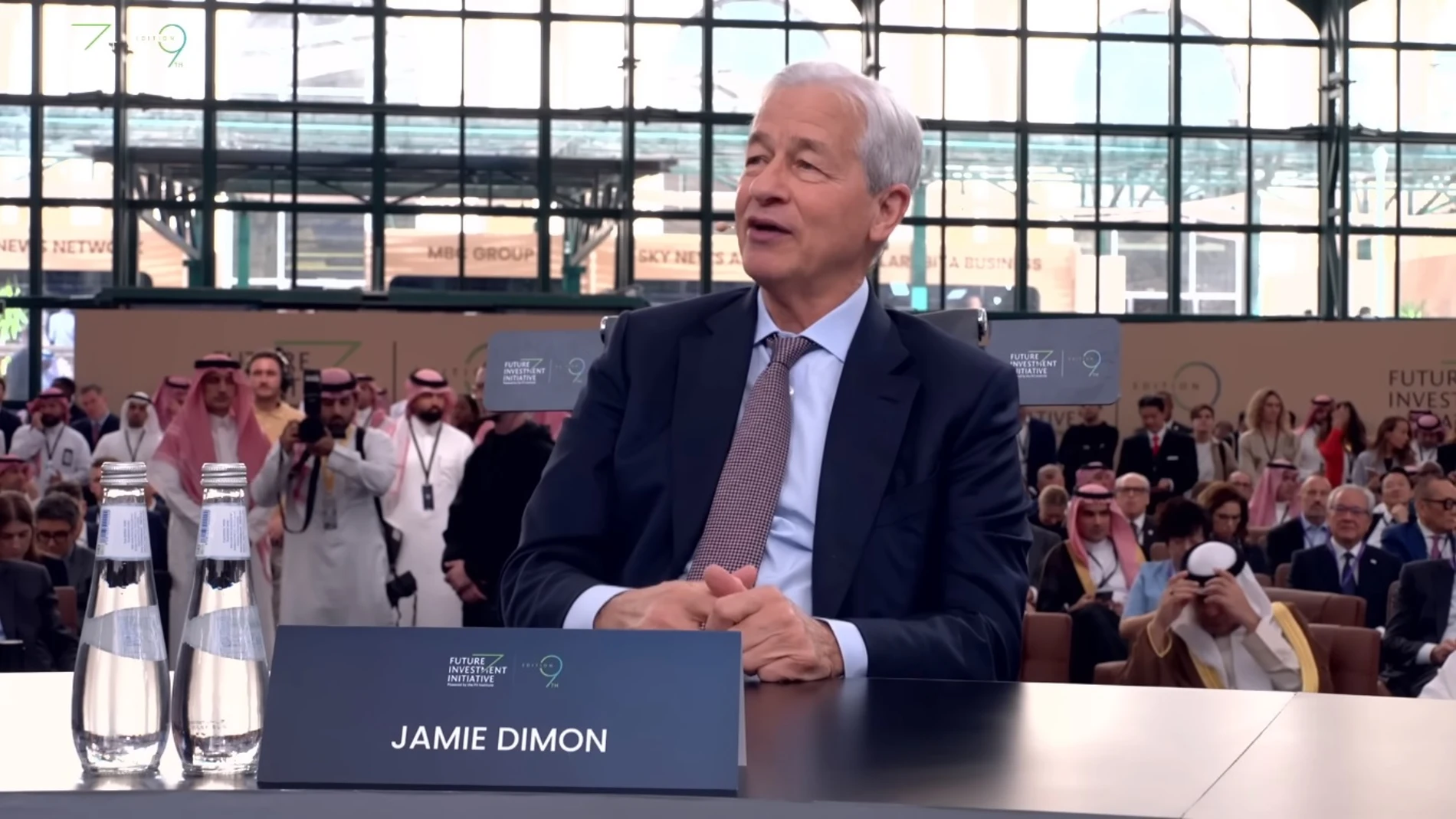 Jamie Dimon, CEO de JPMorgan, durante la celebración del noveno Future Investment Initiative, celebrado en Riad