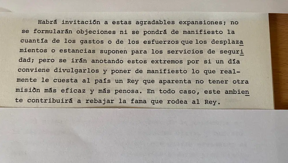 Extractos del informe, cedido por el periodista Miguel Ángel Mellado.