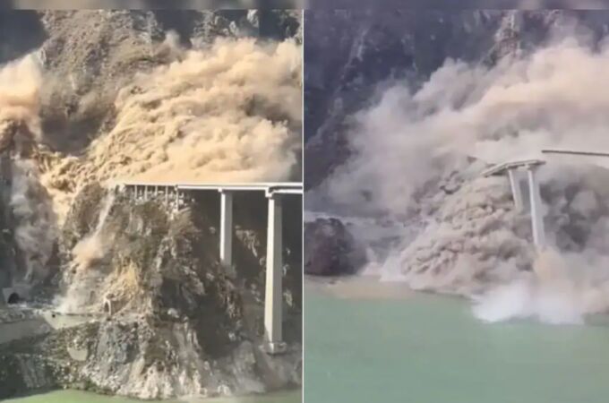 El puente Hongqi fue finalizado a principios de este año y tiene una longitud aproximada de 758 metros