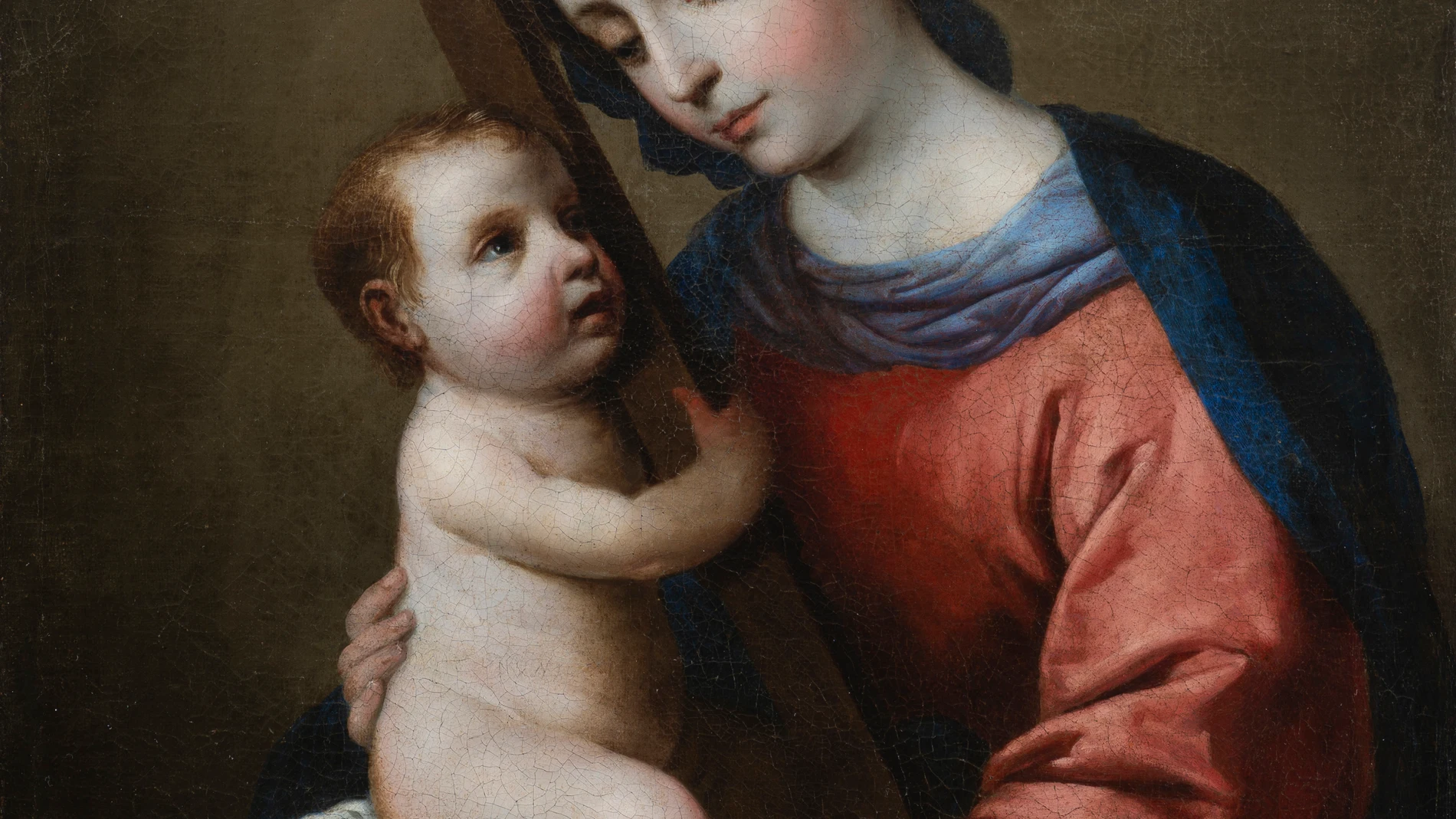 MA01. ANTEQUERA( MÁLAGA), 12/11/2025.-El cuadro denominado ‘La Virgen con el Niño sosteniendo la cruz’, de autor hasta ahora desconocido, y que pertenece a la Colección Delgado del Museo de Antequera (Málaga), ha sido atribuido a Francisco de Zurbarán, concretamente al periodo que el pintor vivió en Madrid donde falleció en 1664.EFE/Colección Delgado//SOLO USO EDITORIAL/SOLO DISPONIBLE PARA ILUSTRAR LA NOTICIA QUE ACOMPAÑA (CRÉDITO OBLIGATORIO)//