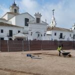 Trabajos arqueológicos en la aldea del Rocío, en Huelva