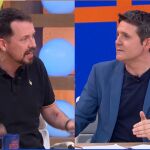 Jesus Cintora y Pablo Iglesias durante su discusión por Telemadrid