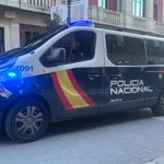 Furgón de la Policía Nacional donde se trasladó al detenido en Valladolid