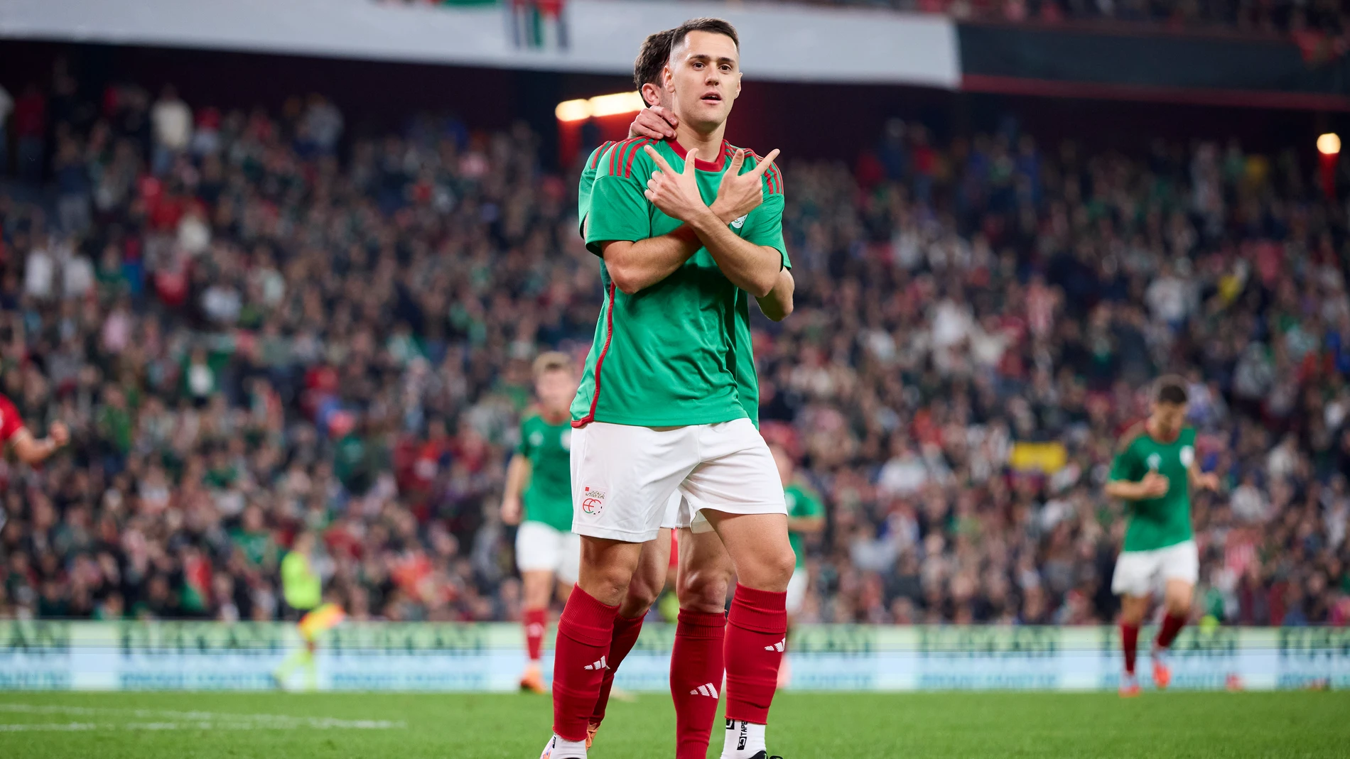 Urko Izeta of Euskadi celebrates after scoring goal during the International Friendly match between Basque Country and Palestine at San Mames on November 15, 2025, in Bilbao, Spain. AFP7 15/11/2025 ONLY FOR USE IN SPAIN