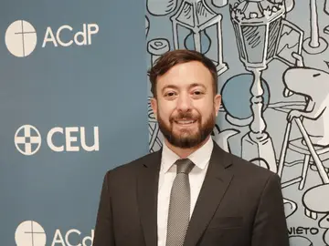 Agustín Laje, durante el 27 Congreso Católicos y Vida Pública Agustín Laje, durante el 27 Congreso Católicos y Vida Pública