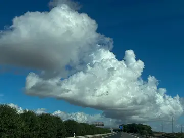 El tiempo se mantiene estable en la comunidad -FOTODELDIA- SEVILLA, 16/11/2025.-Vista de una masa de nubes sobre la autopista Sevilla-Huelva este domingo, en una jornada, tras las intensas lluvias del sábado, en que Andalucía no cuenta con avisos meteorológicos, aunque sí con cielos nubosos a cubiertos. La Agencia Estatal de Meteorología (Aemet) ha alertado este domingo de un cambio brusco del tiempo en los próximos días por la entrada en la península de una "masa de aire muy fría procedente de latitudes altas", y que dejará un ambiente ...
