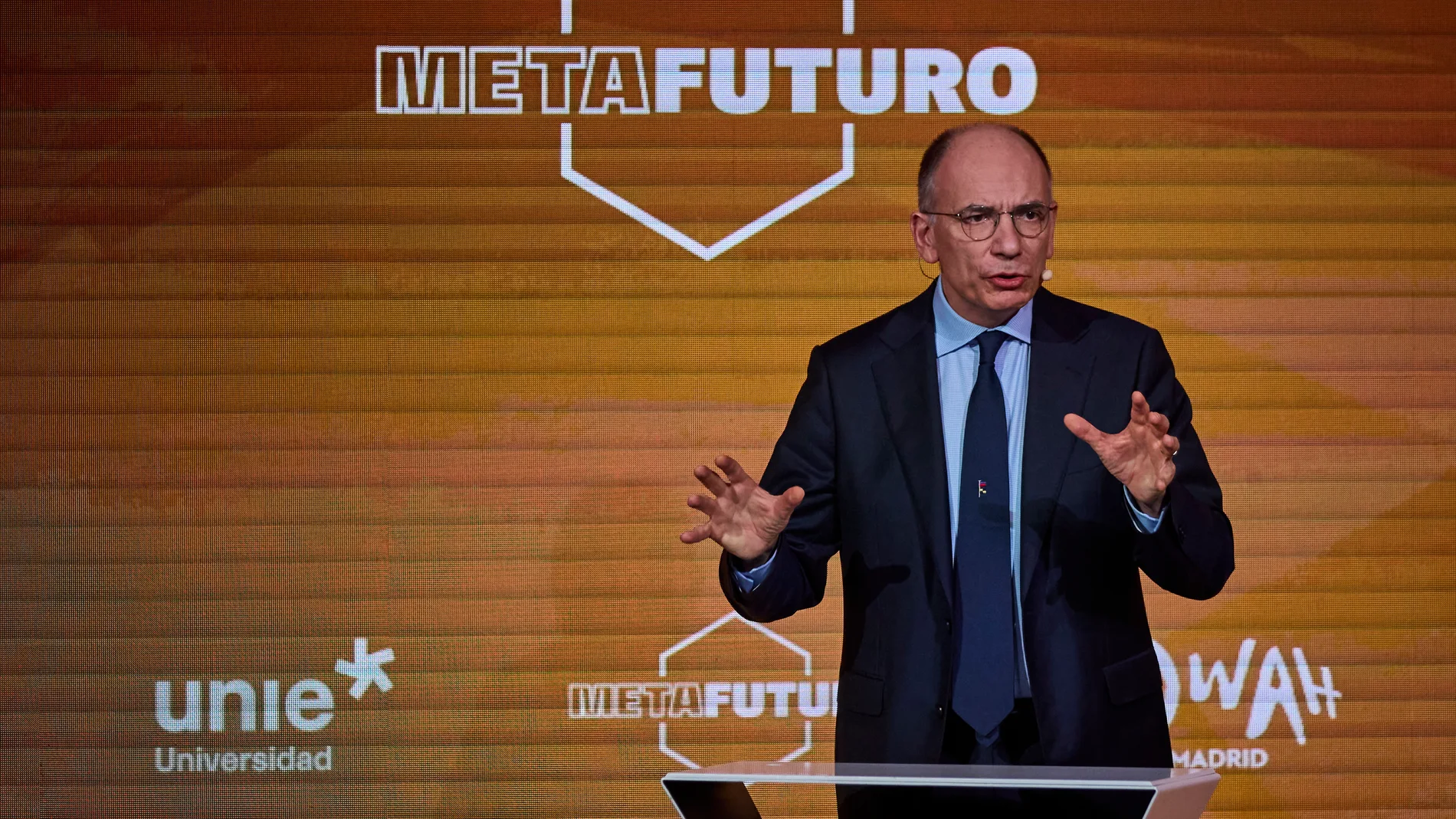 Enrico Letta en las jornadas con Metafuturo, un evento de Atresmedia que aborda los principales desafíos del nuevo mundo de la mano de expertos nacionales e internacionales. © Alberto R. Roldán / Diario La Razón 19 11 2025