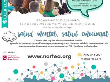 MADRID.-S.S. de los Reyes.- La Asociación NorTEA organiza un encuentro sobre salud mental, conducta y autismo MADRID.-S.S. de los Reyes.- La Asociación NorTEA organiza un encuentro sobre salud mental, conducta y autismo