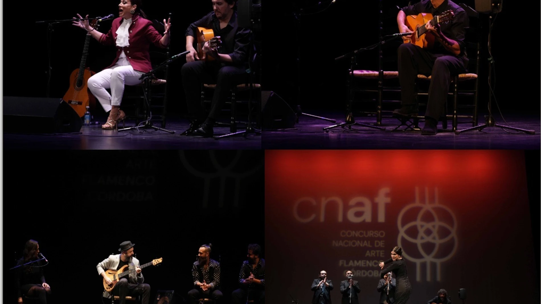 Ganadores del Concurso Nacional de Arte Flamenco de Córdoba (CNAF), con Sara Denez, Ángel Flores, Juanfe Pérez y Cristina Soler.REMITIDA / HANDOUT por IMAEFotografía remitida a medios de comunicación exclusivamente para ilustrar la noticia a la que hace referencia la imagen, y citando la procedencia de la imagen en la firma20/11/2025