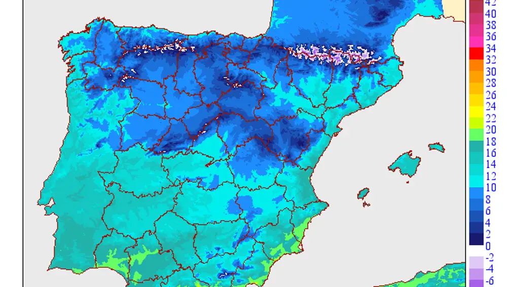 Temperaturas máximas de este jueves