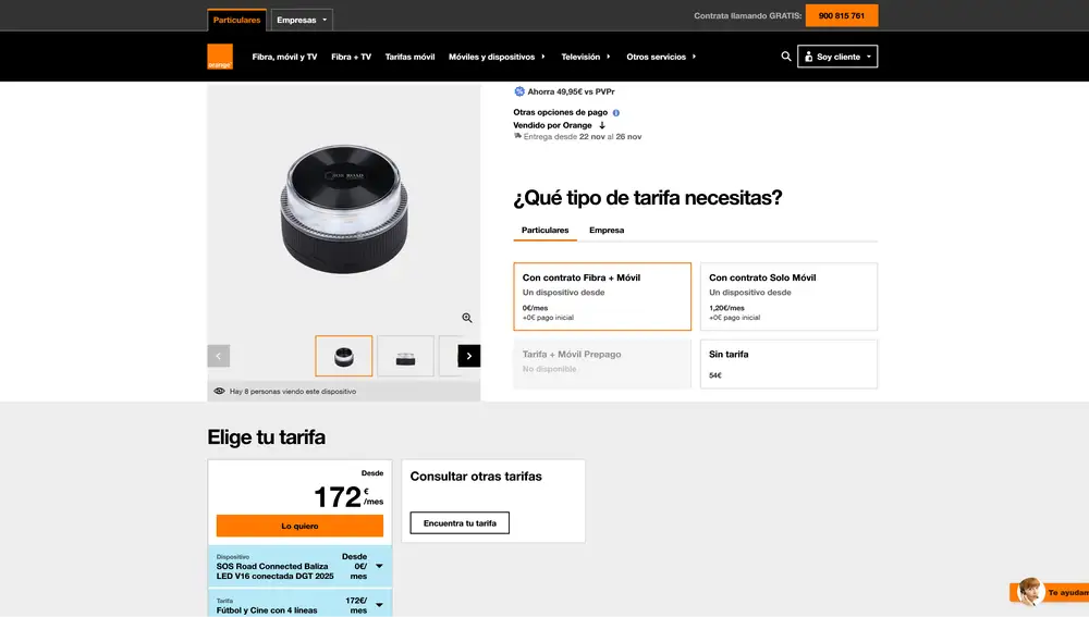 La baliza sale a 0 euros con la tarifa