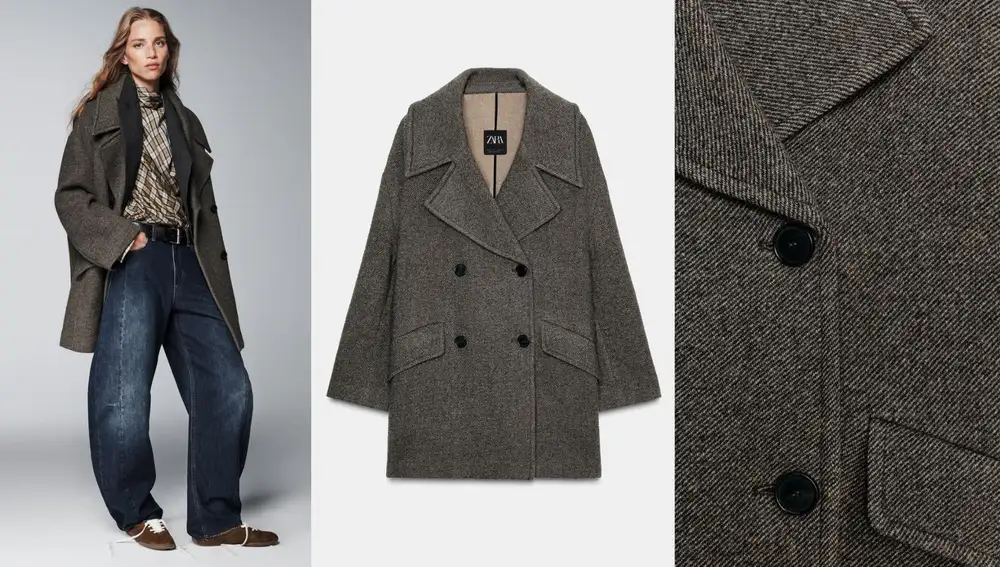 Abrigo cruzado de lana (119€)