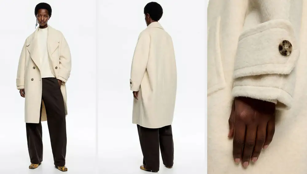 Abrigo doble faz marfil (275€)