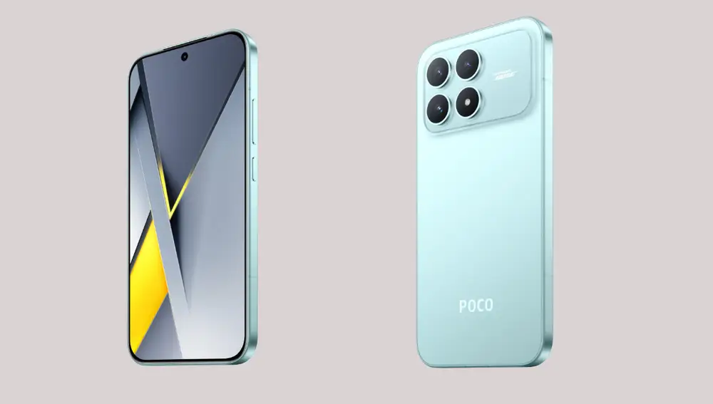 El diseño al completo del nuevo POCO F8 Pro en su acabado 'Blue' (azul)