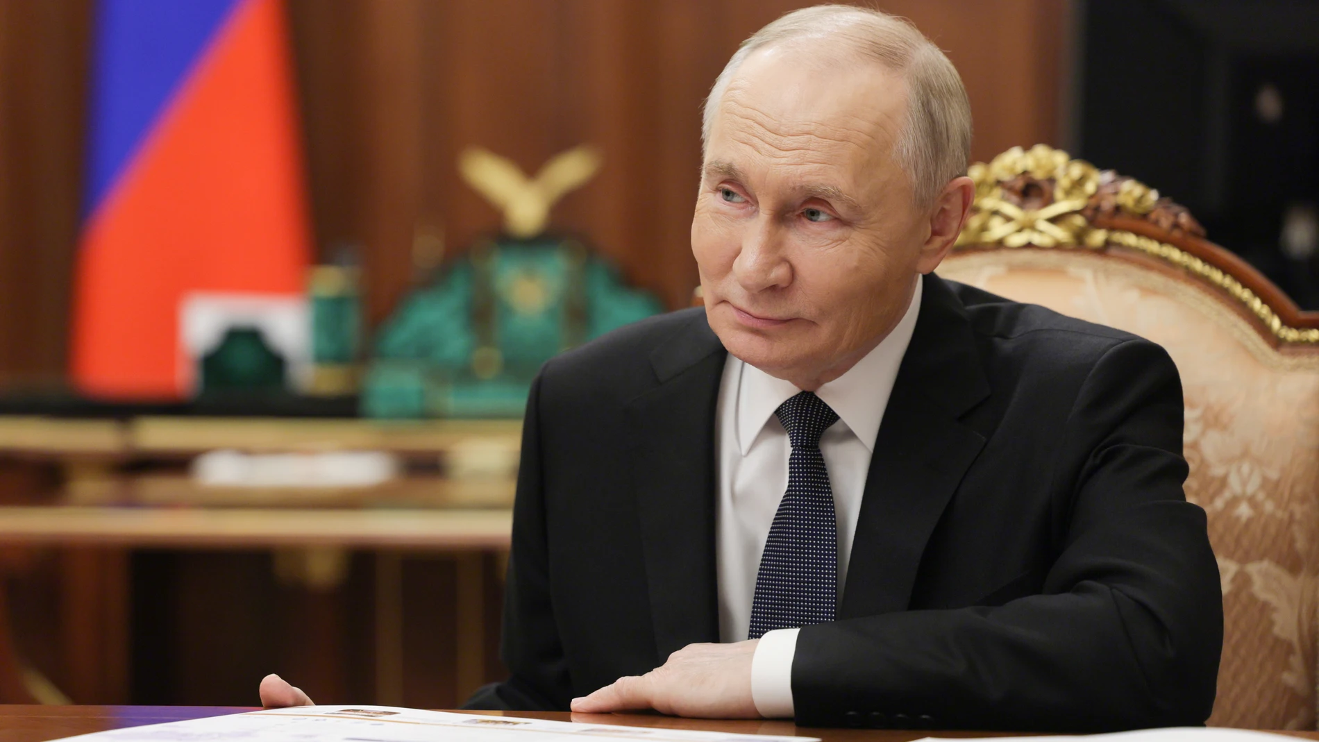 RUSSIA, MOSCOW - NOVEMBER 20, 2025: Vladimir Putin, President of Russia, attends a meeting with Transport Minister Andrei Nikitin at the Moscow Kremlin Europa Press/Contacto/Gavriil Grigorov 20/11/2025 ONLY FOR USE IN SPAIN