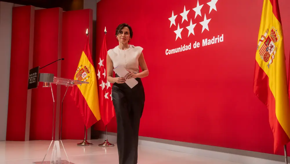 Ayuso comparece ante los medios después de que el Supremo condenara al Fiscal General del Estado. David Jar