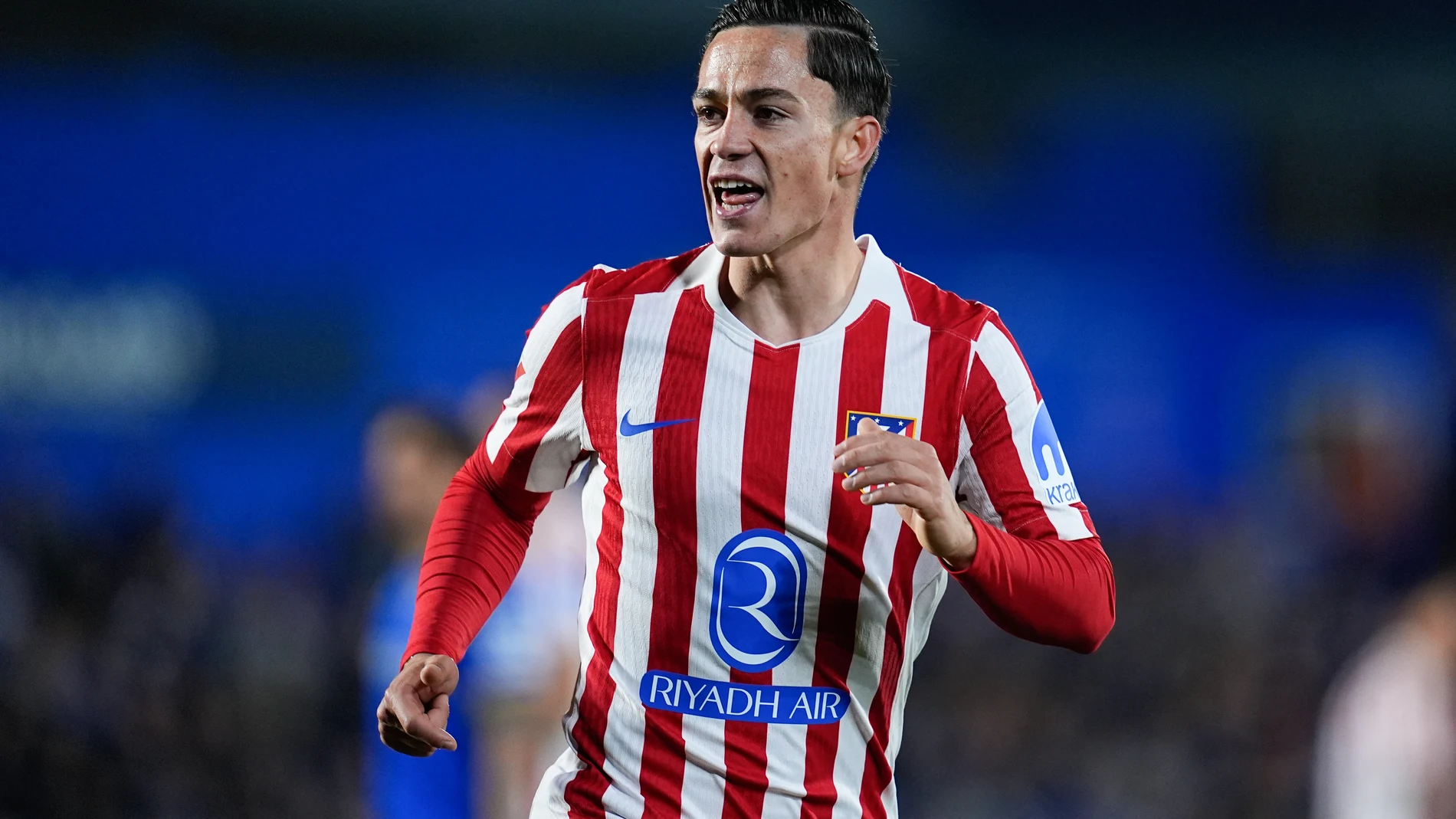 Giacomo Raspadori of Atletico de Madrid reacts during the Spanish League, LaLiga EA Sports, football match played between Getafe CF and Atletico de Madrid at Coliseum de Getafe stadium on November 23, 2025, in Getafe, Spain. AFP7 23/11/2025 ONLY FOR USE IN SPAIN