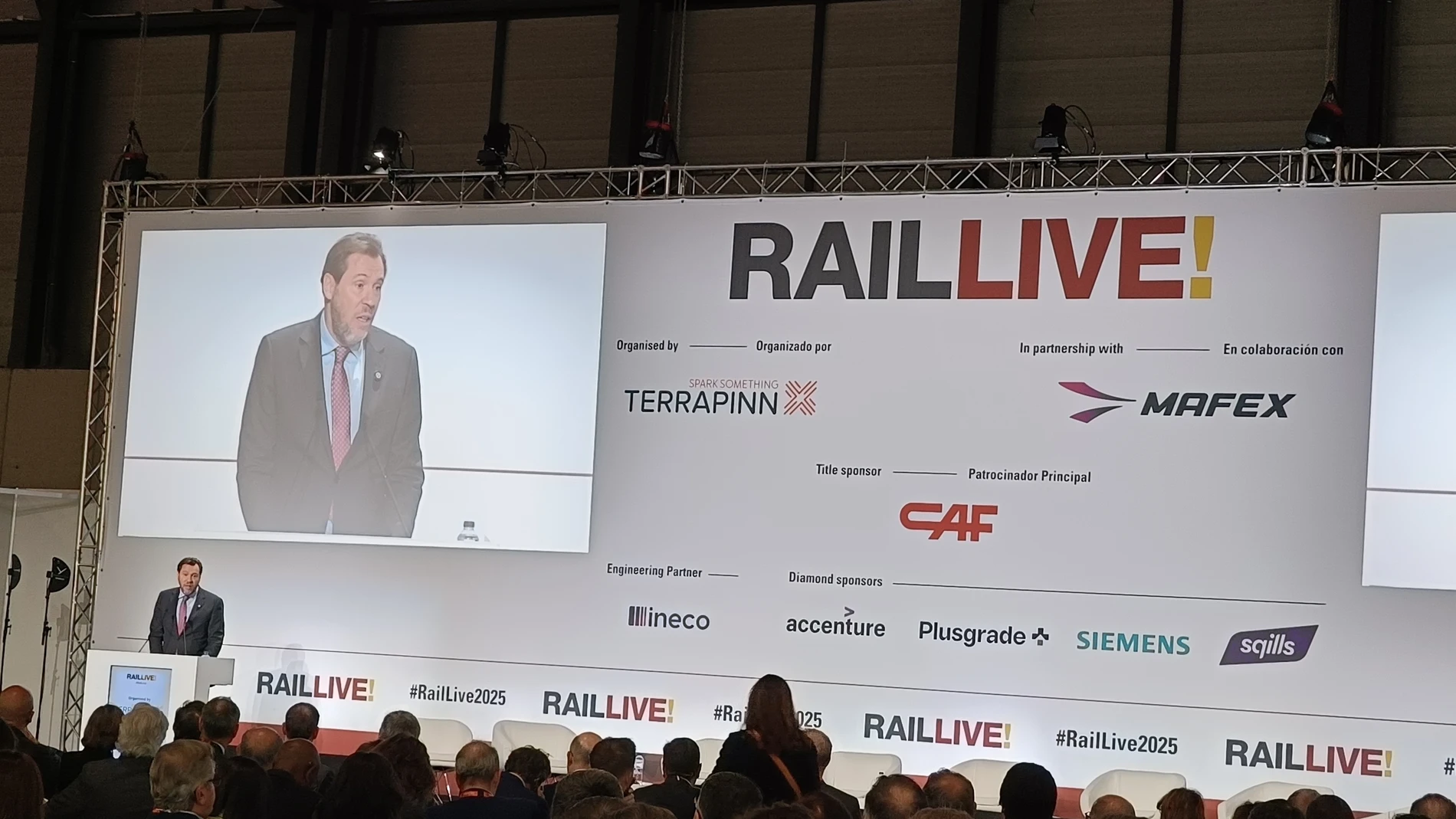 El ministro de Transportes y Movilidad Sostenible, Óscar Puente, en la feria Rail Live de 2025, en Ifema Madrid EUROPA PRESS 27/11/2025