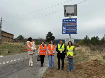 Navafría (Segovia) estrena nueva señalización inteligente en puertos de montaña Navafría (Segovia) estrena nueva señalización inteligente en puertos de montaña