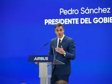 Pedro Sánchez durante la inauguración del HUB de Airbus en Albacete Pedro Sánchez durante la inauguración del HUB de Airbus en Albacete