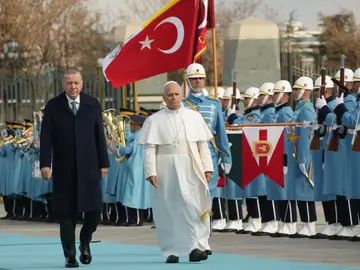León XIV en Ankara con el presidente Erdogan León XIV en Ankara con el presidente Erdogan