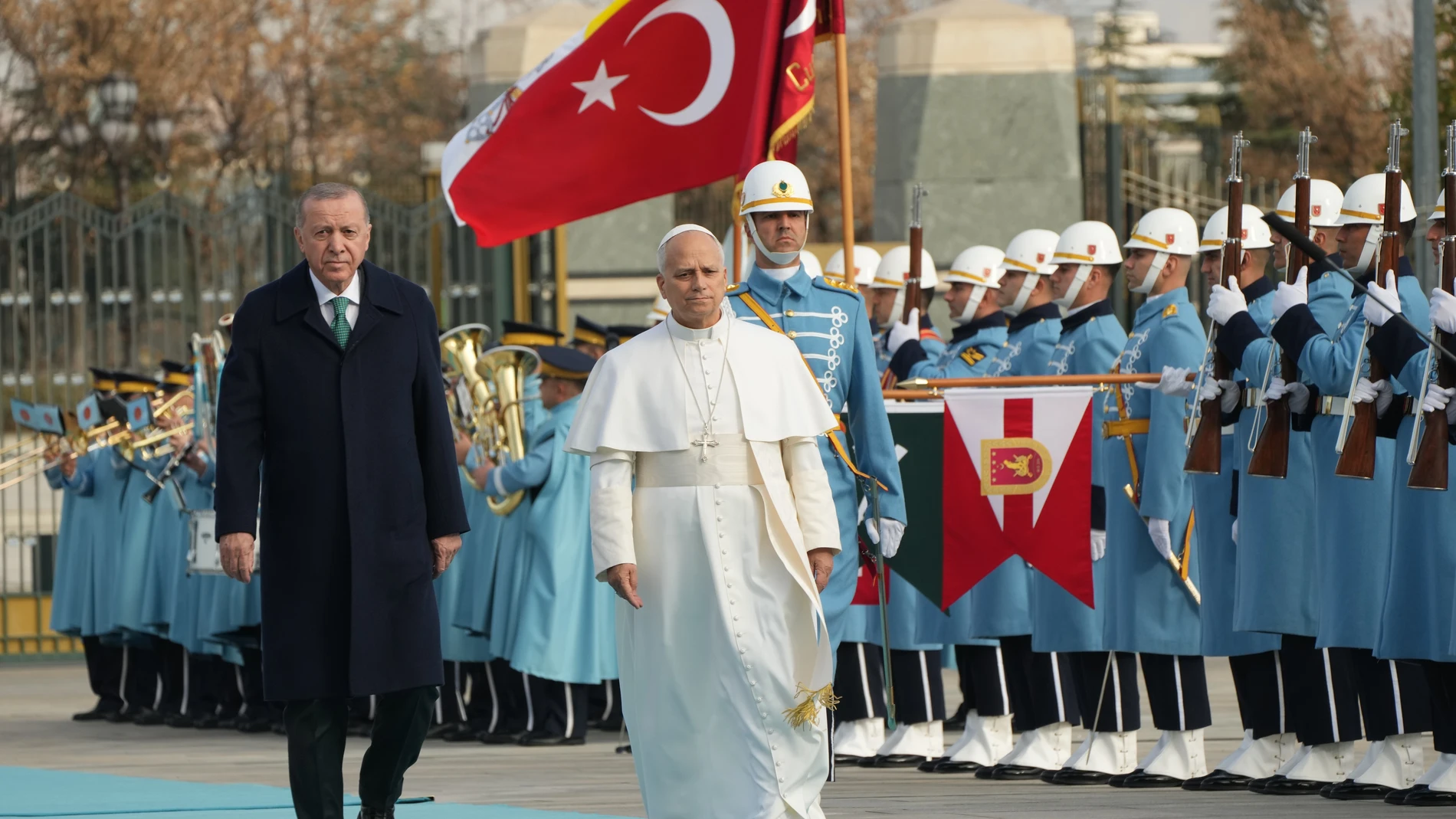 León XIV en Ankara con el presidente Erdogan