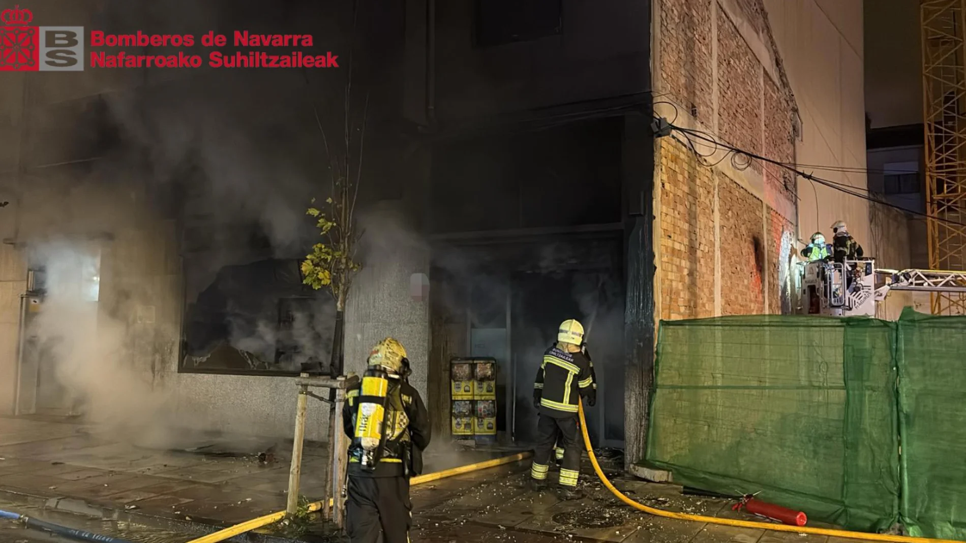 Incendio en un bazar de Pamplona