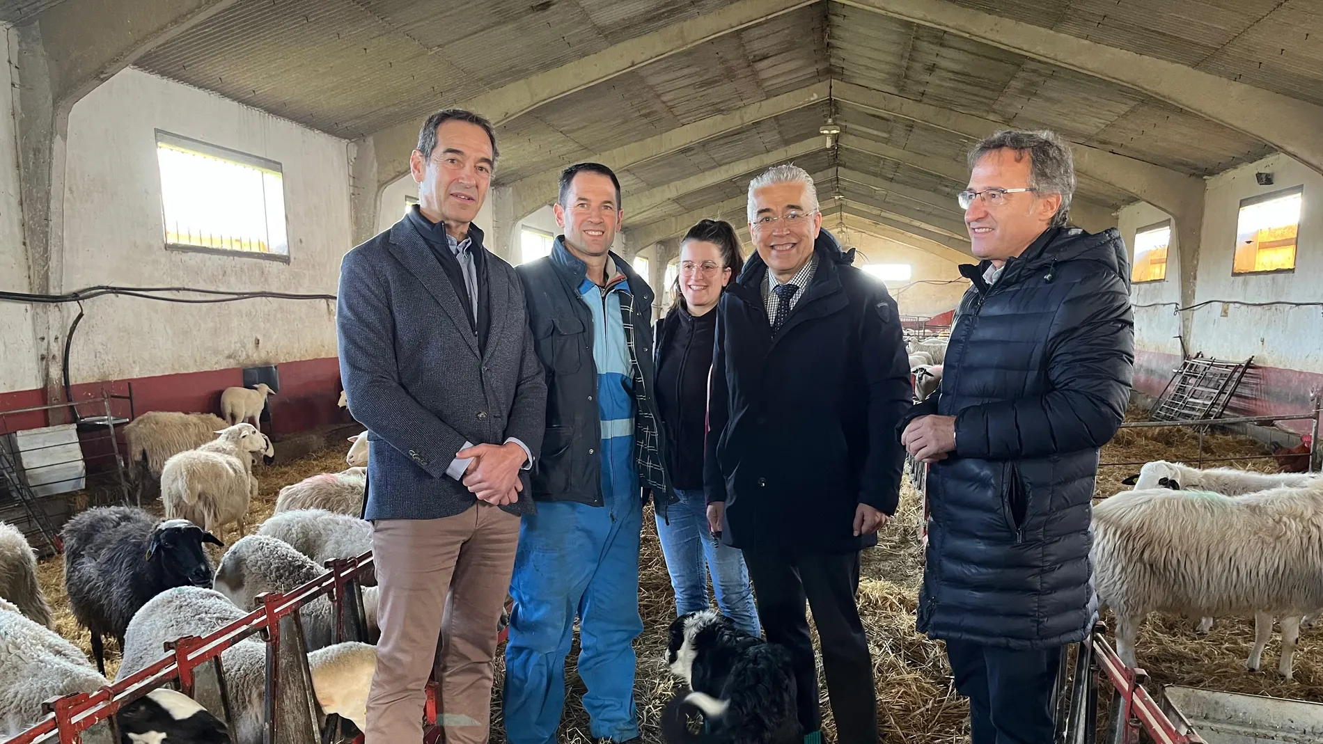 El director general de la PAC, Ángel Gómez, durante su visita a una explotación mixta agrícola y de ovino, de raza churra, en Oquillas, Burgos.