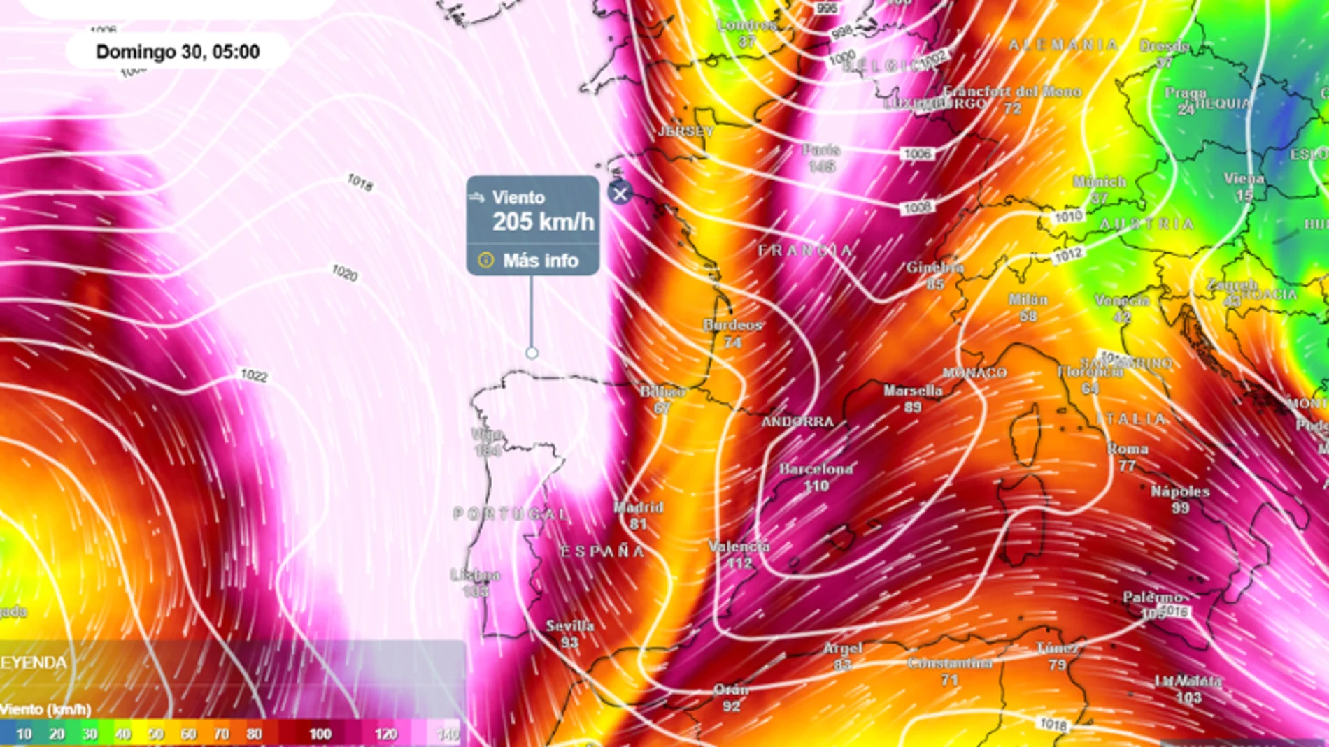 Varias ondulaciones del chorro polar cruzarán España y traerán cambios de tiempo transitorios