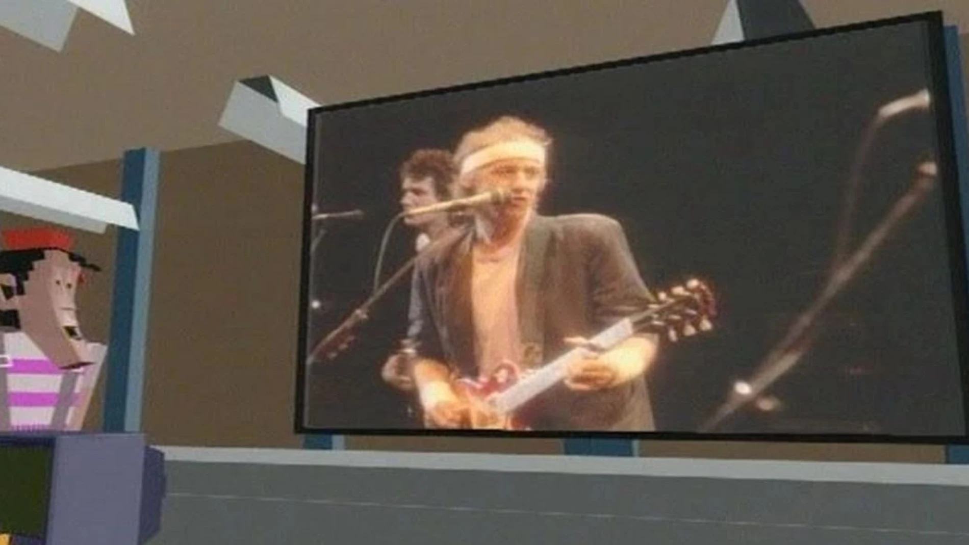 Fotograma del videoclip de 'Money for Nothing', de Dire Straits