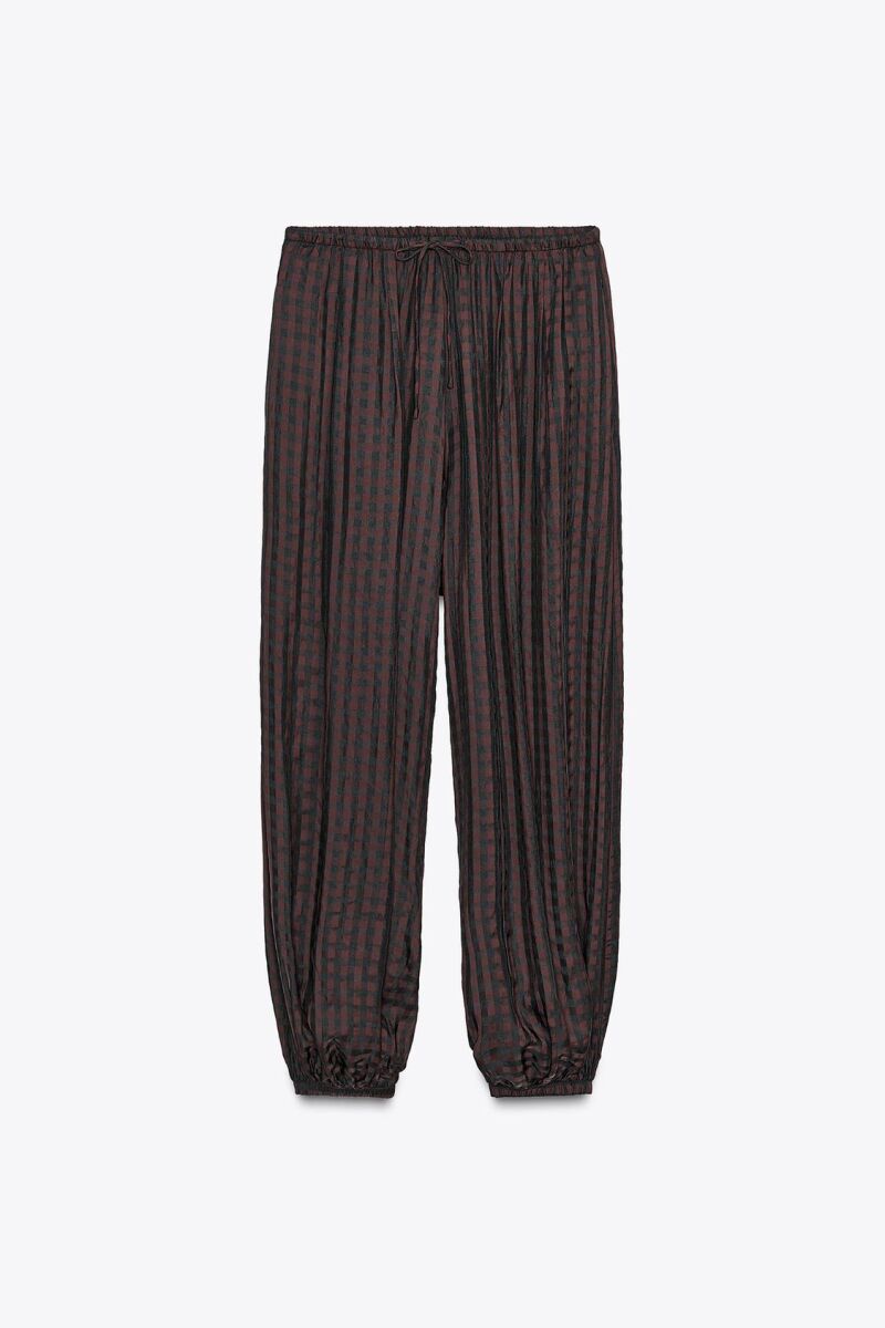 Pantalón bombacho cuadro vichy zw collection.