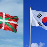 Banderas del País Vasco y Corea del Sur