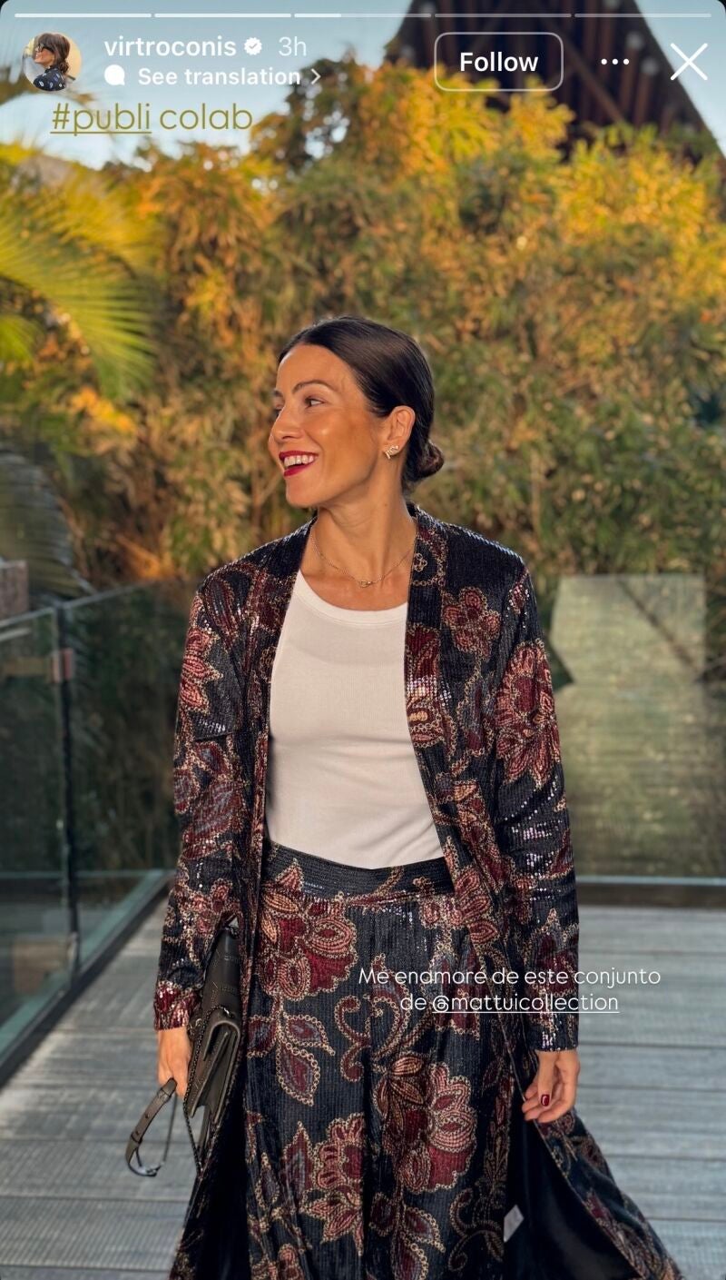 Virginia Troconis con el look de cena empresa perfecto.