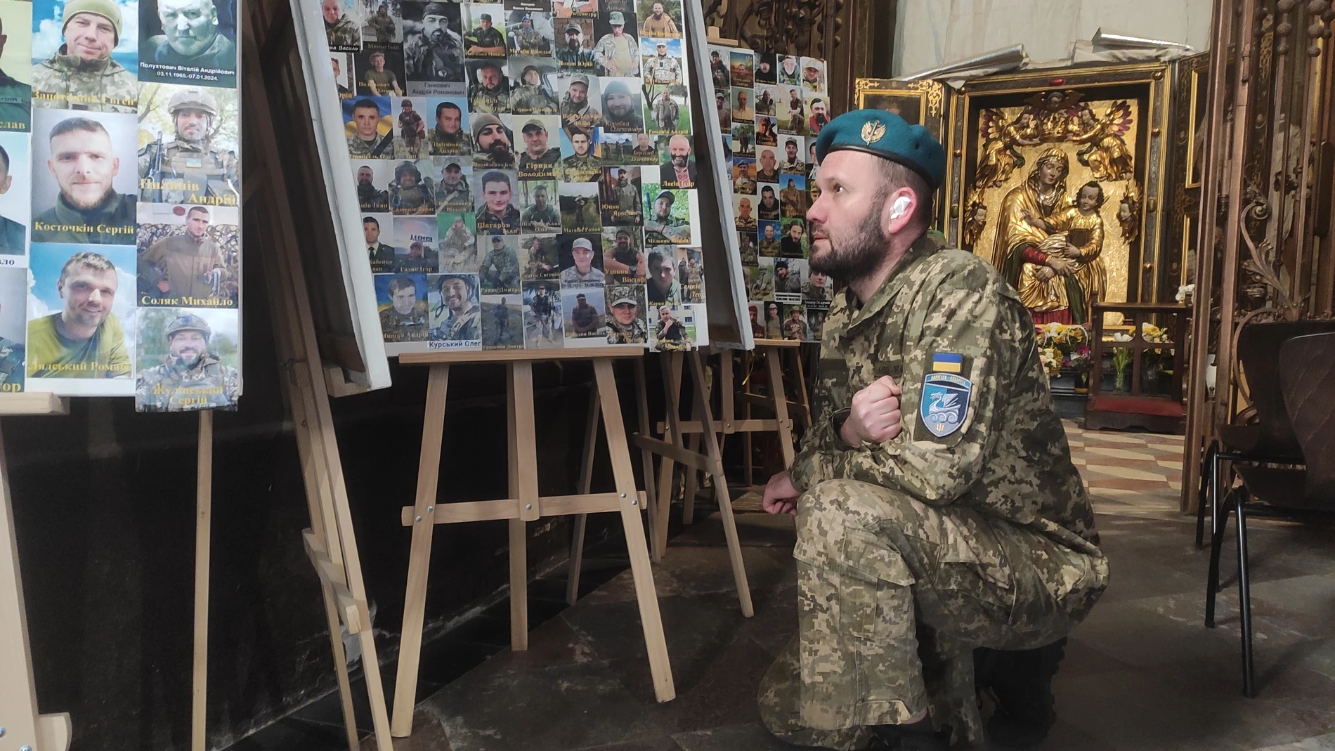 Vasyl Vovk, soldado de Mikolaiv (sur), durante la rehabilitación en Leópolis