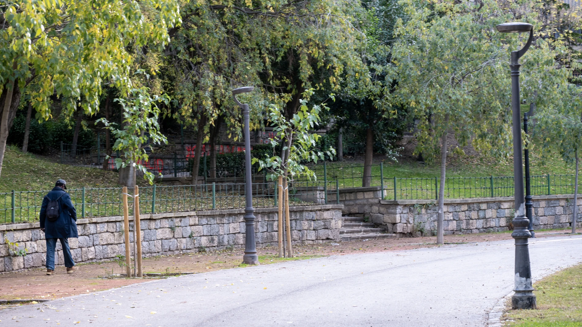 Parque de Jaén donde fueron hallados los cuerpos de las dos jóvenes