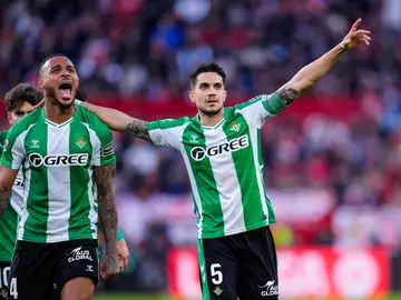 Sevilla FC v Real Betis - LaLiga EA Sports Sergi Altimira of Real Betis celebrates a goal during the Spanish league, LaLiga EA Sports, football match played between Sevilla FC and Real Betis at Ramon Sanchez-Pizjuan stadium on November 30, 2025, in Sevilla, Spain. AFP7 30/11/2025 ONLY FOR USE IN SPAIN