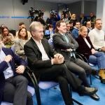 Mañueco junto a Lacalle, De Gregorio, Gavilanes, Héctor Palencia y Sanz Merino durante el foro