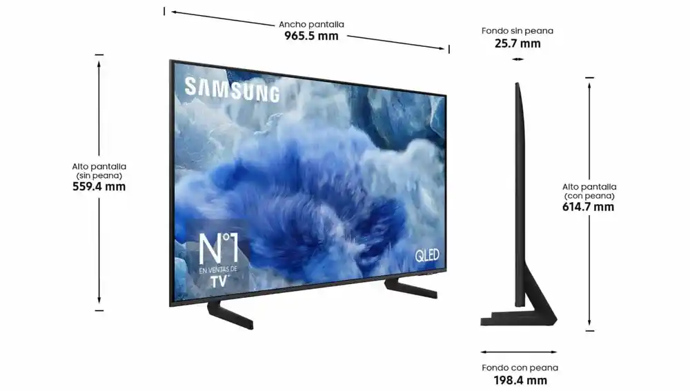 Dimensiones del Samsung QLED Q8F