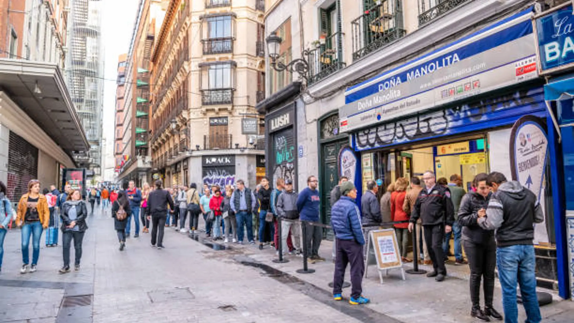 ¿Cuánto tiempo hay que esperar en la cola de Doña Manolita de media a dos semanas del 22 de diciembre?