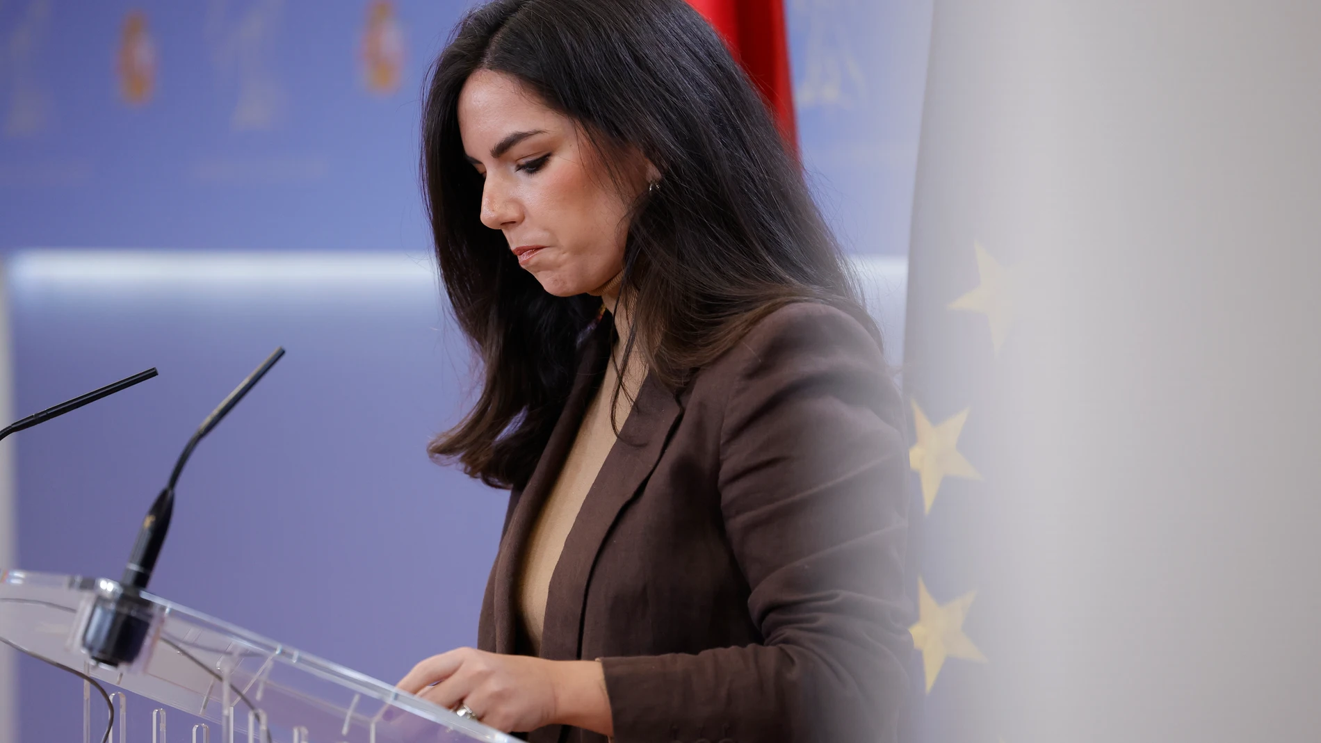 MADRID (ESPAÑA), 02/12/2025.- La portavoz de Vox en el Congreso, Pepa Millán durante una rueda de prensa celebrada este martes en el Congreso en Madrid. EFE/ Zipi