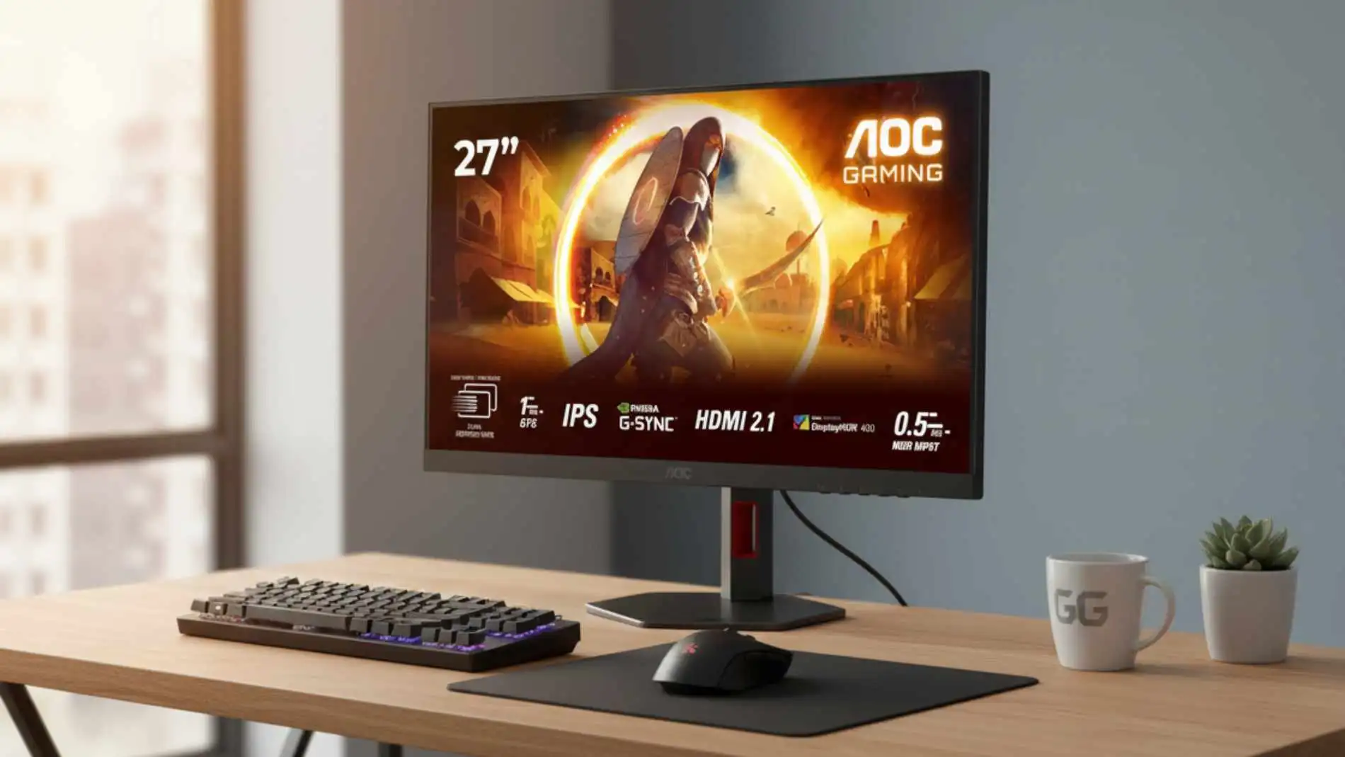 El AOC U27G4R es ajustable en altura