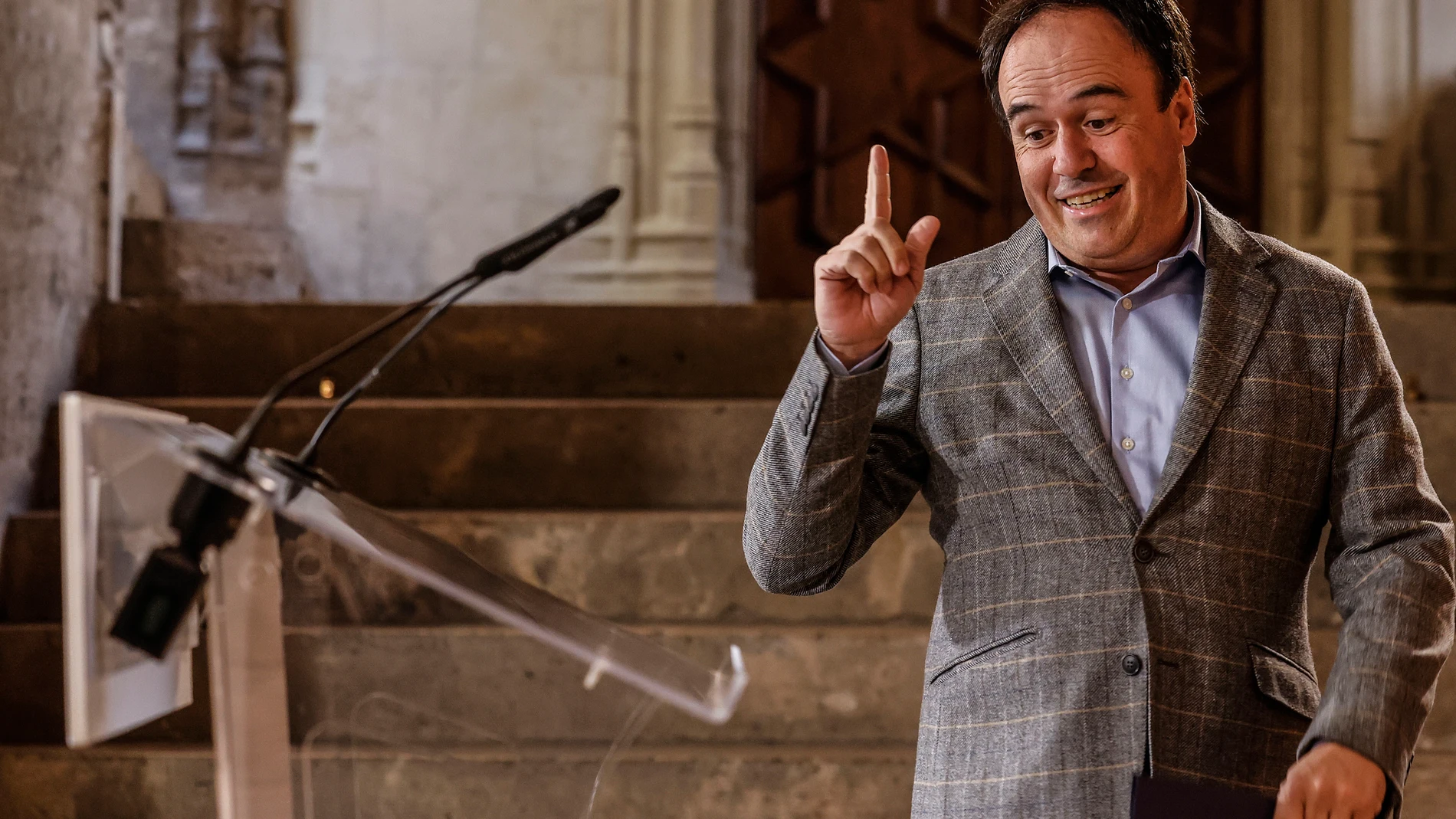 El president de la Generalitat, Juanfran Pérez Llorca, durante una rueda de prensa, a 3 de diciembre de 2025, en Valencia, Comunidad Valenciana (España). El president dará a conocer los cambios en el Consell un día después de haber tomado posesión este martes, 2 de febrero. 03 DICIEMBRE 2025 Rober Solsona / Europa Press 03/12/2025