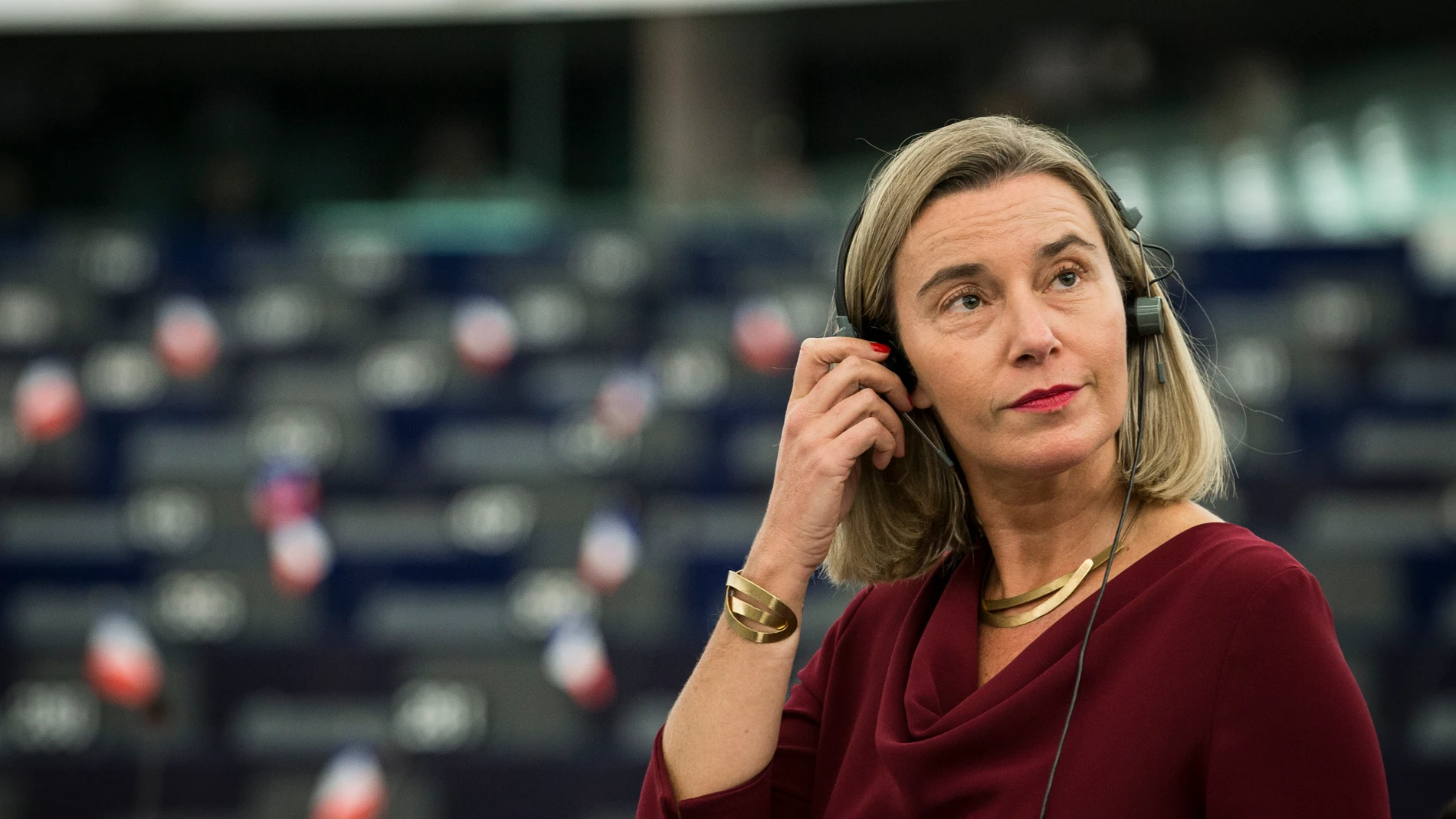 (Foto de ARCHIVO) Federica Mogherini, en una intervención como Alta Representante de Política Esxteirior de la UE ante el pleno del Parlamento Europeo en noviembre de 2019. REMITIDA / HANDOUT por ELYXANDRO CEGARRA / EUROPEAN COMMISSION Fotografía remitida a medios de comunicación exclusivamente para ilustrar la noticia a la que hace referencia la imagen, y citando la procedencia de la imagen en la firma 27/11/2019
