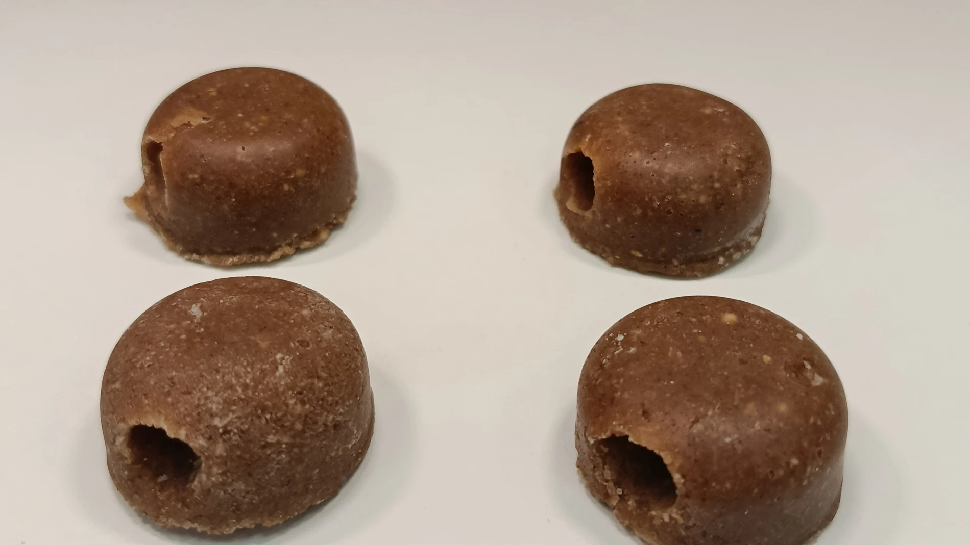 Cebo patentado por Sabiotec en el que se inyecta la vacuna para los jabalíes