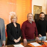 Leticia García junto a Francisco Guarido y Fernando Prada en la reunión mantenida en el Ayuntamiento de Zamora