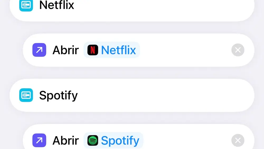 Captura de pantalla de la app Atajos